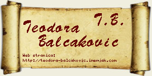 Teodora Balčaković vizit kartica